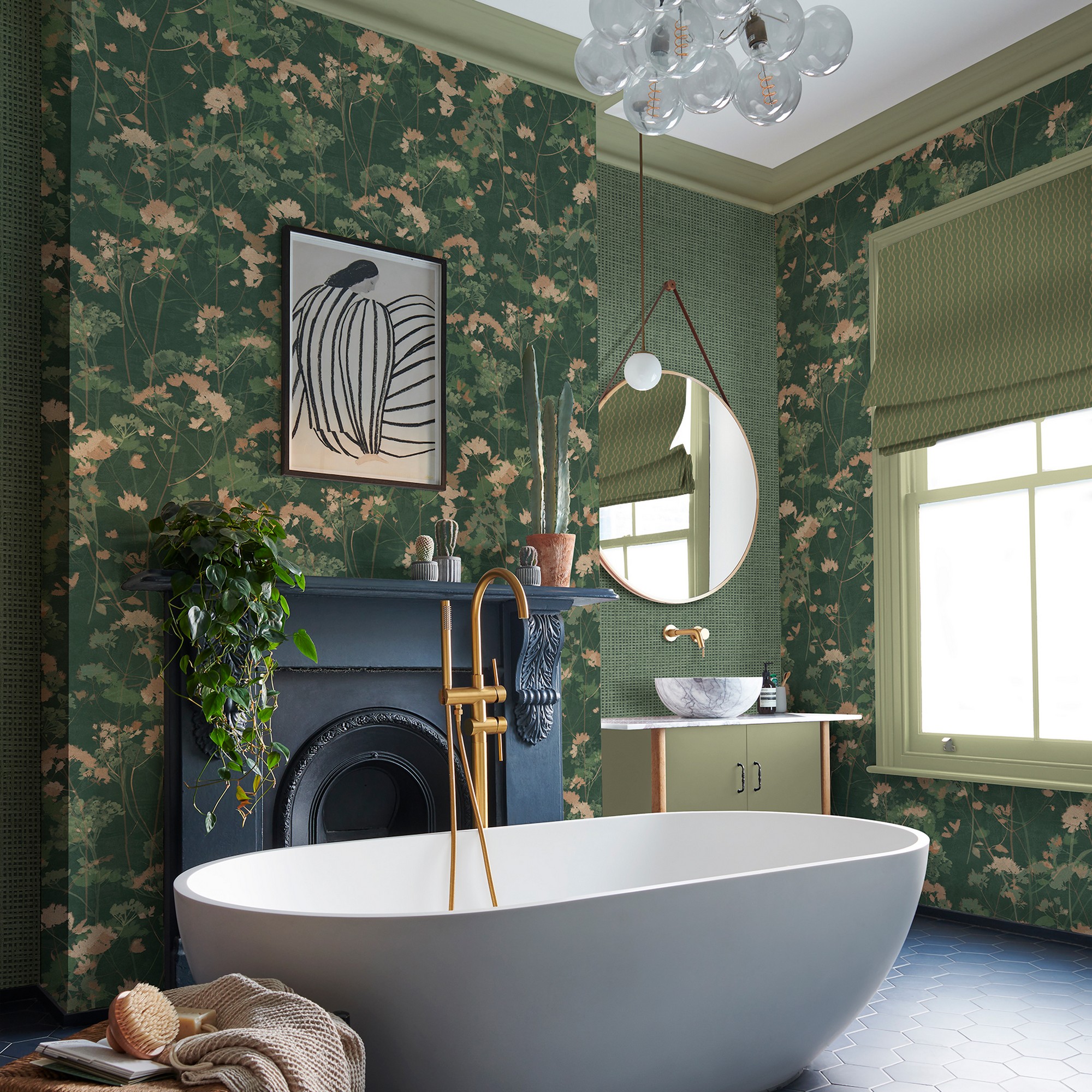 Flower Press Wallpaper 124102 By Graham Brown In Palm Green